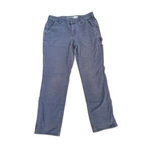 Carhartt Womens Loose Fit Canvas Carpenter Work Pants Navy Blue Gray Size 10